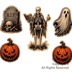 HALLOWEEN FIGURAS DECORATIVAS CRIATURAS DE TERROR X 5 UNIDADES